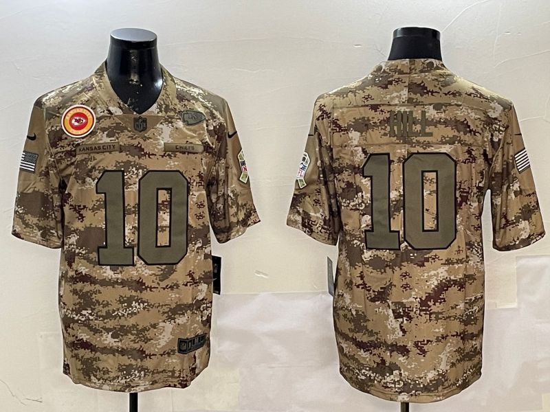 Men Kansas City Chiefs #10 Hill Camo Nike 2025 Salute to Service Limited NFL Jersey style 3->kansas city chiefs->NFL Jersey